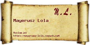 Mayerusz Lola névjegykártya
